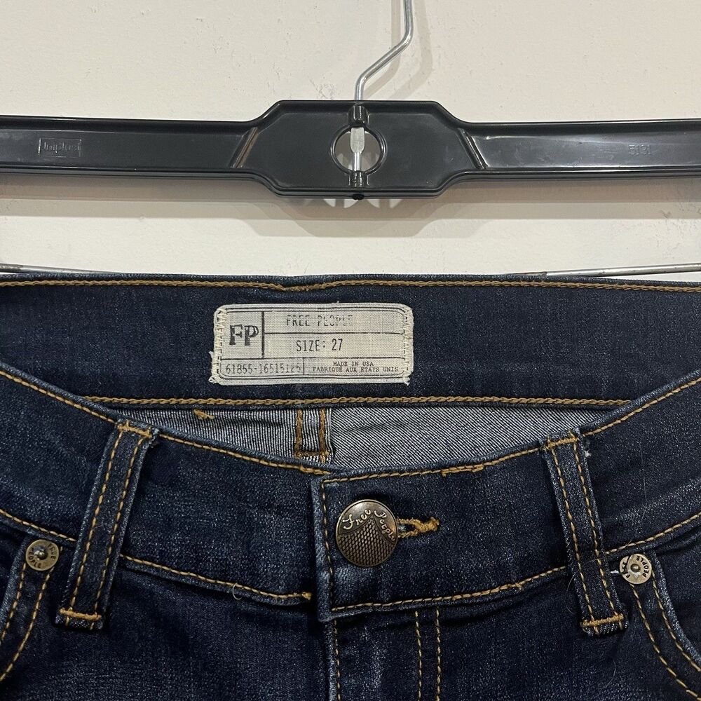 Free People Dark Wash Flare Bell Bottom Jeans 27 Waist - Picture 5 of 6